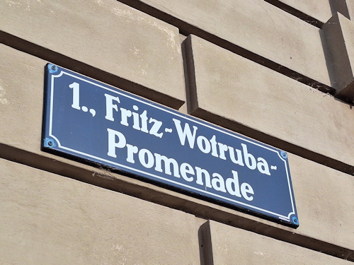 Street sign for the Fritz Wotruba Promenade